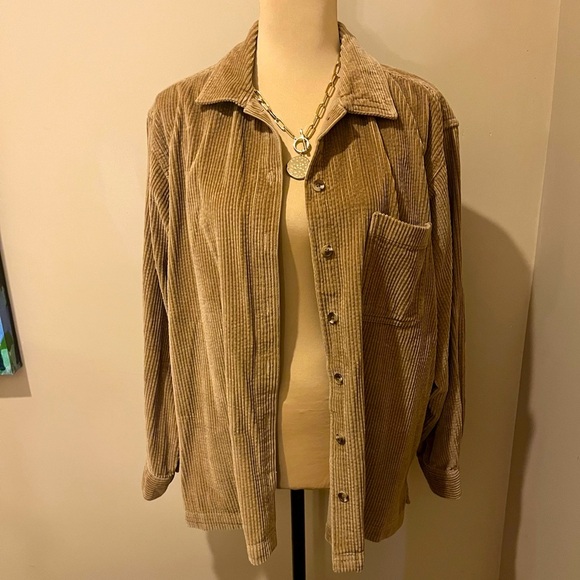 LL Bean Corduroy Chestnut Long Sleeve Shirt, size Large Petite - Picture 1 of 7